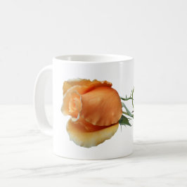 En ensam rosstickling kaffemugg