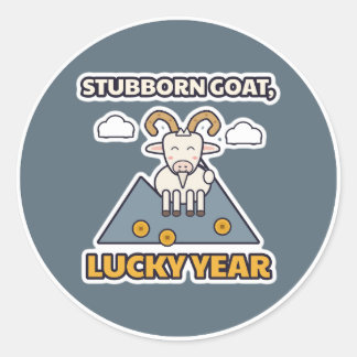 En envis get Lucky Year Lunar New Year Runt Klistermärke