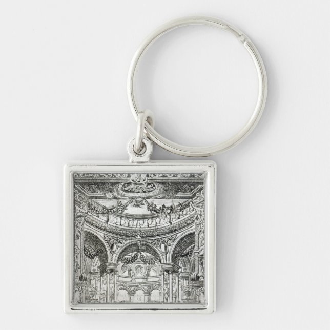 En erkännandebiljett för Handels oratorio Fyrkantig Silverfärgad Nyckelring (Framsidan)