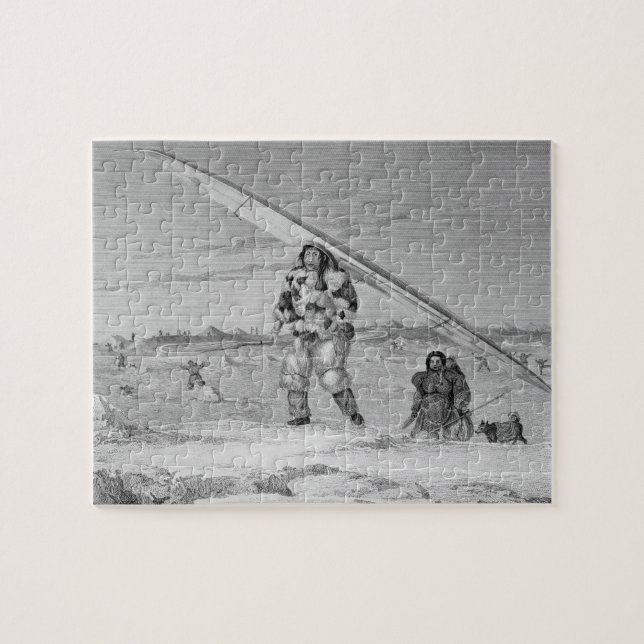 En Eskimaux av Igloolik som ha på sig enflå jacke Pussel (Horisontell)