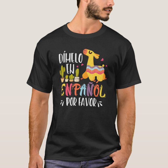 En Espanol Por Favor Bilingual Spanish Teacher T Shirt (Framsida)