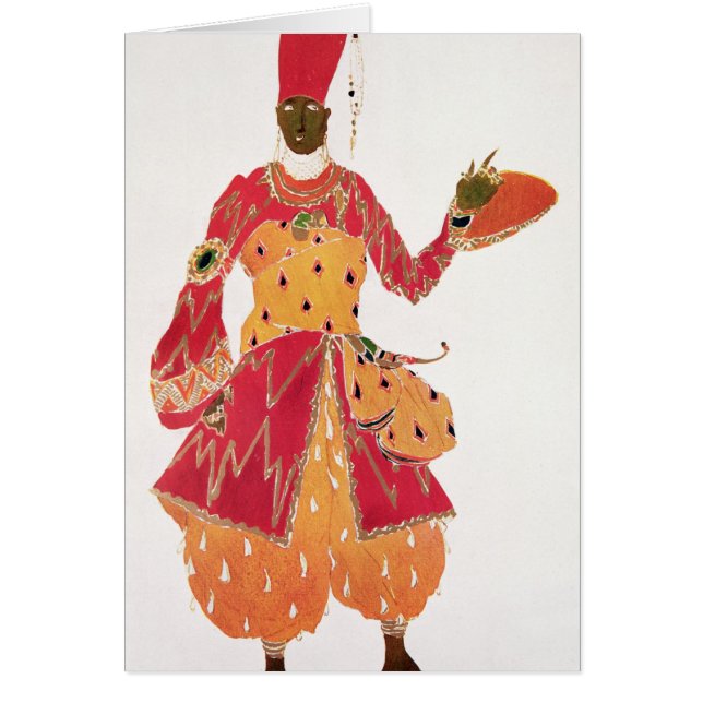 En eunuck, från baletten 'Scheherazade Hälsningskort (Framsidan)