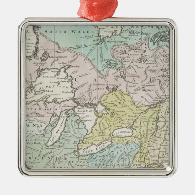 En exakt karta av Kanada, 1761 Julgransprydnad Metall (Framsidan)