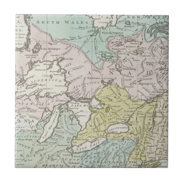 En exakt karta av Kanada, 1761 Kakelplatta (Framsidan)