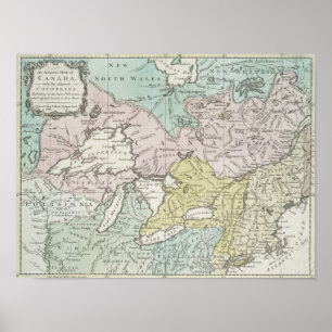 En exakt karta av Kanada, 1761 Poster