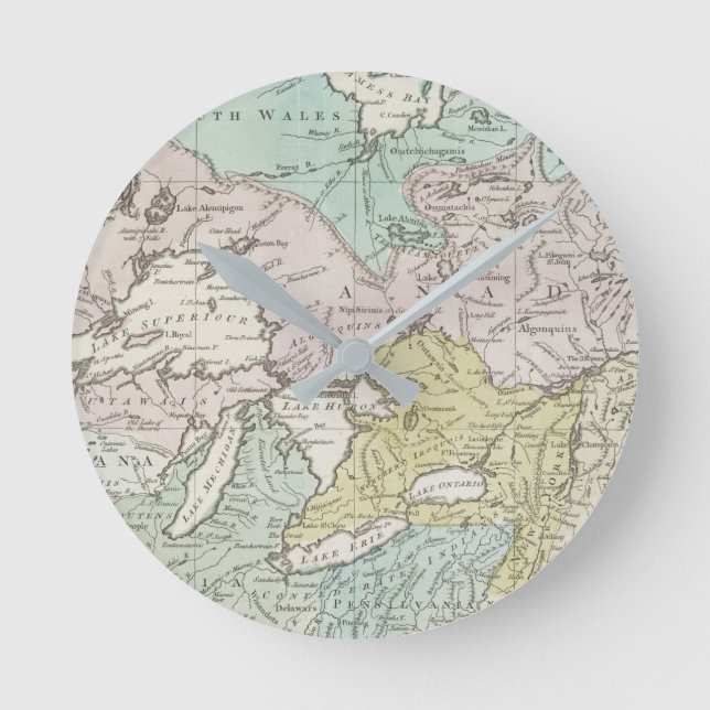 En exakt karta av Kanada, 1761 Rund Klocka (Framsida)