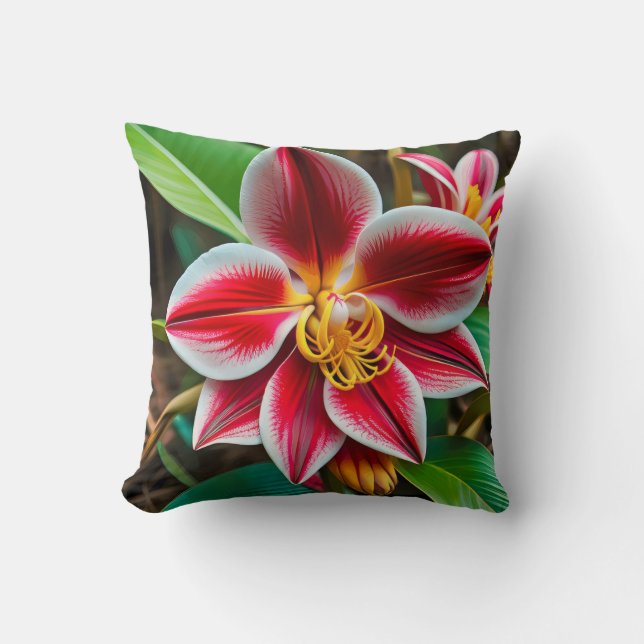 En exotisk blomma kudde (Framsida)