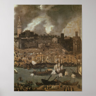 En expedition som ställer in ut från Seville fö Poster