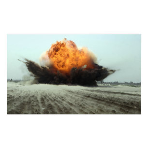 En explosion får utbrott fototryck