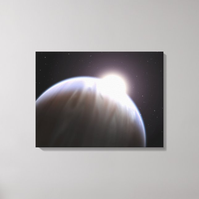 En extrasolär planet med sin överordnade stjärna canvastryck (Framsida)