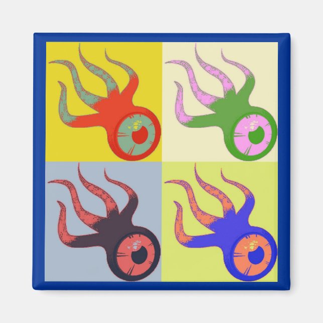 En Eyed Squids Retro Pop Art Magnet (Framsidan)