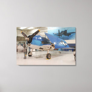En F-6F Hellcat från andra världskriget på Canvastryck