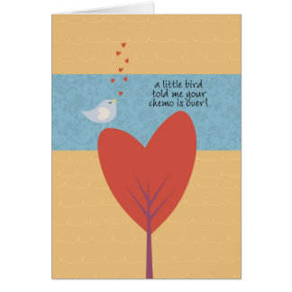 En fågel berättade lite mig att din Chemo är över! Hälsningskort