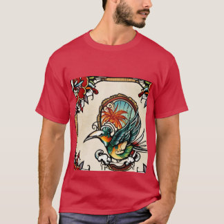 En fågel bild är gjord på min t-shirt