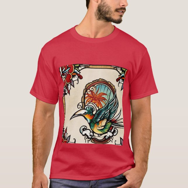 En fågel bild är gjord på min t-shirt (Framsida)