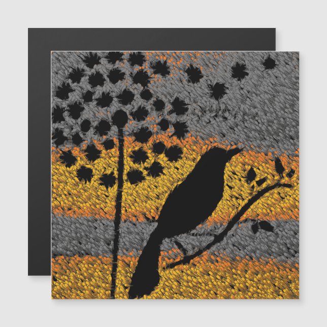 En fågel bland Feathers Magnet (Fram/baksida)