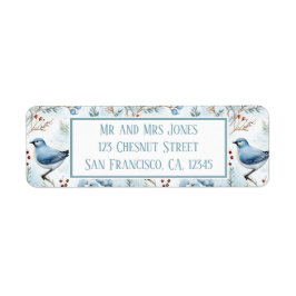 En fågel i en kall vinter - Anpassad Returadress Etikett