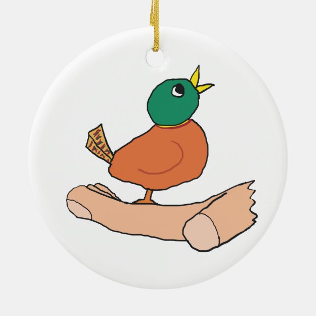 En fågel i handen är värd två i Bush Julgransprydnad Keramik (Baksidan)