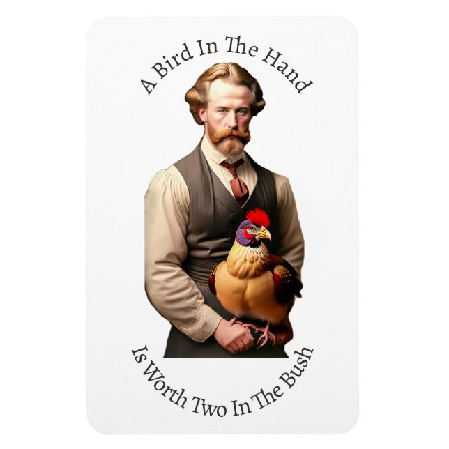 En fågel i handmagnet magnet (Vertikal)