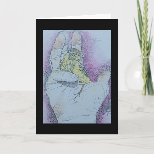 en fågel i räcka ....... kort (Framsida)