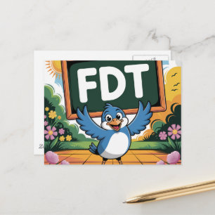 En fågel med FDT-tecken Vykort