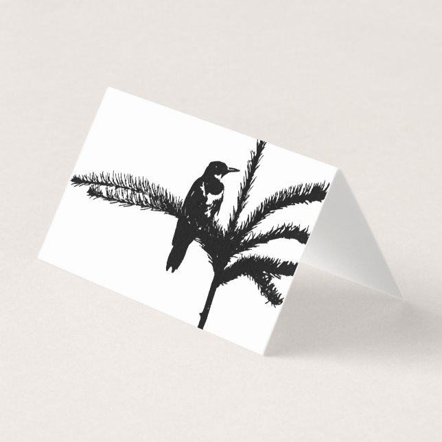 En fågel på gren kort (Framsida)