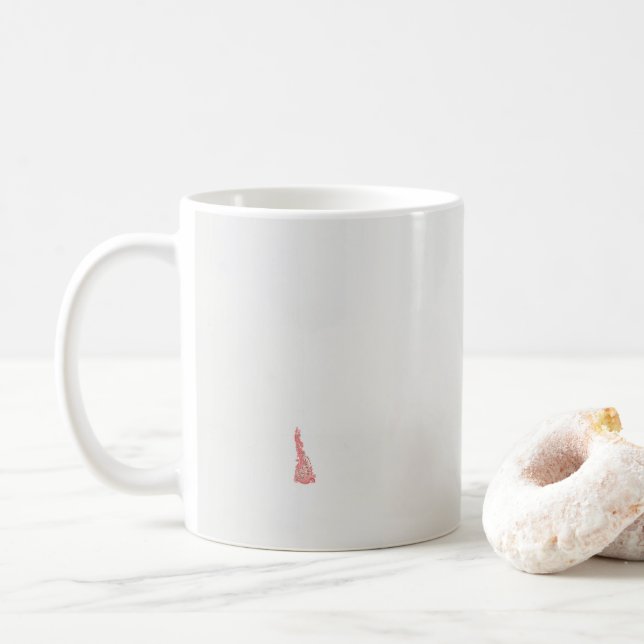 en fågel teckning med blommor kaffemugg (Med munk)