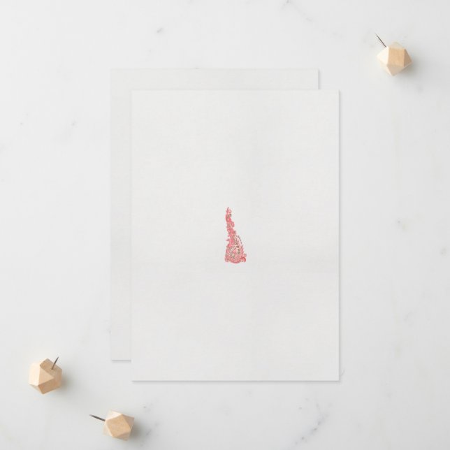 en fågel teckning med blommor meddelande (Fram/Back In Situ)