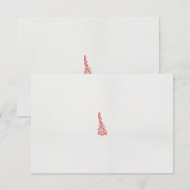 en fågel teckning med blommor tack kort (Fram/baksida)