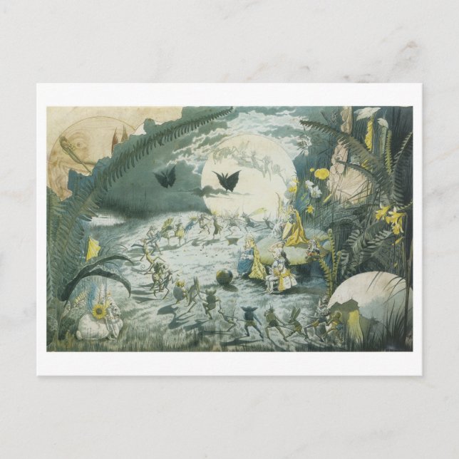 En Fairy Dance Full Moon Vykort (Framsida)