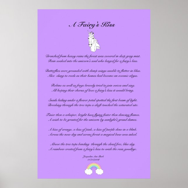 En Fairy's Kiss Children's Poster (Framsidan)