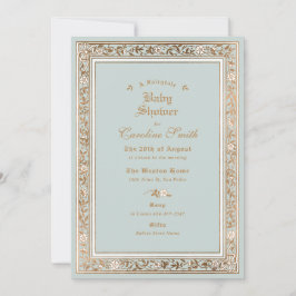 En Fairytales Blek Blue Baby Shower Inbjudningar