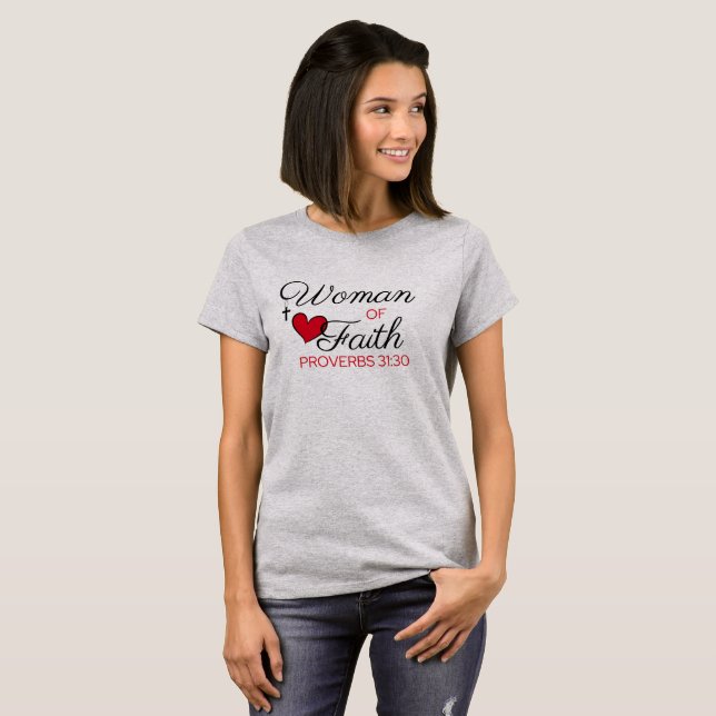 En Faith-kvinna T Shirt (Hel framsida)