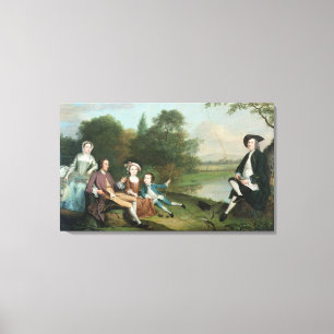 En familj av sportfiskare, 1749 canvastryck