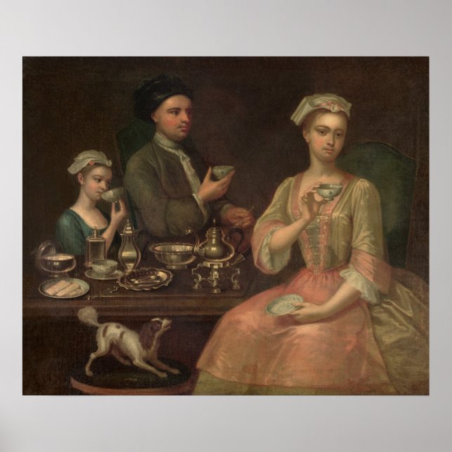 En familj av tre i Tea, 1727 Poster (Framsidan)