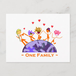 En familj - Jorden Vykort