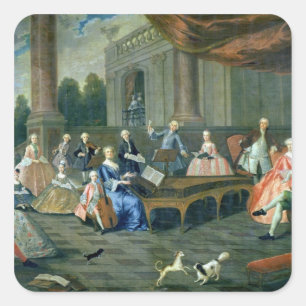 En familjekonsert vid Chateau Renescure Fyrkantigt Klistermärke