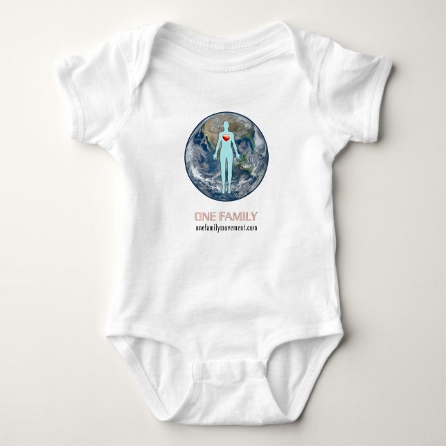 En Family World Peace Movement BABY 1-PC BODYSUIT T Shirt (Framsida)