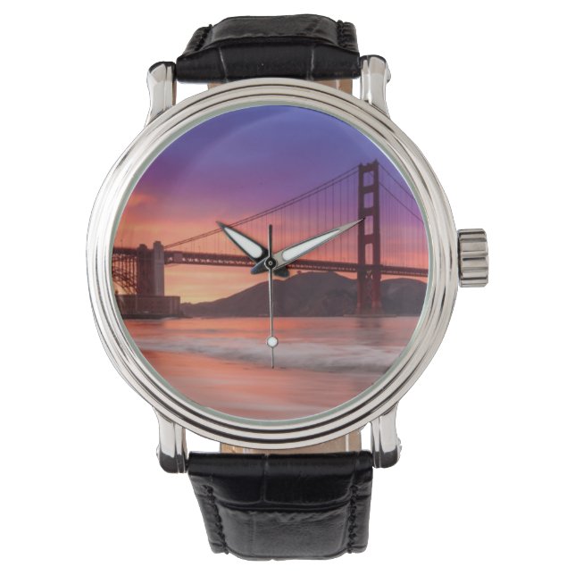 En fångst av San Francisco's Golden Grind Bridge Armbandsur (Framsida)