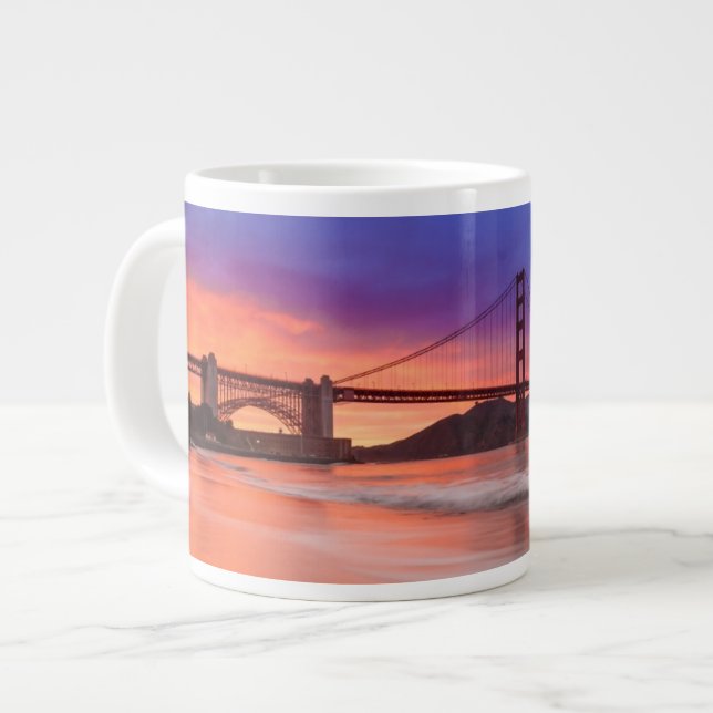 En fångst av San Francisco's Golden Grind Bridge Jumbo Mugg (Framsida vänster)
