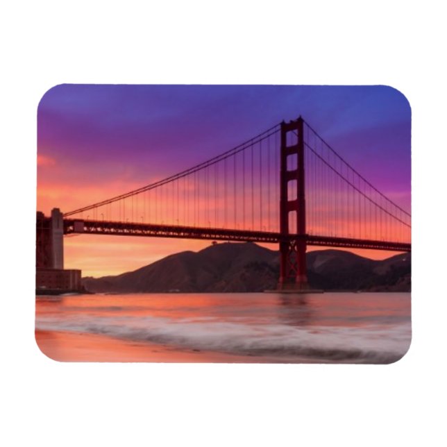 En fångst av San Francisco's Golden Grind Bridge Magnet (Horisontell)