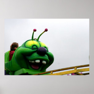 En fånig mässaritt för grön caterpillar avbild poster