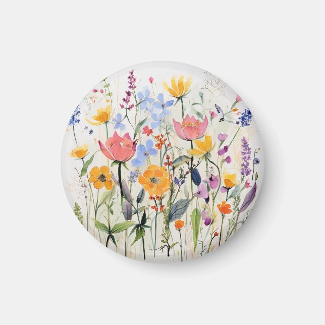 En fantasifull blomster magnet, vilda blommor  magnet (Framsidan)