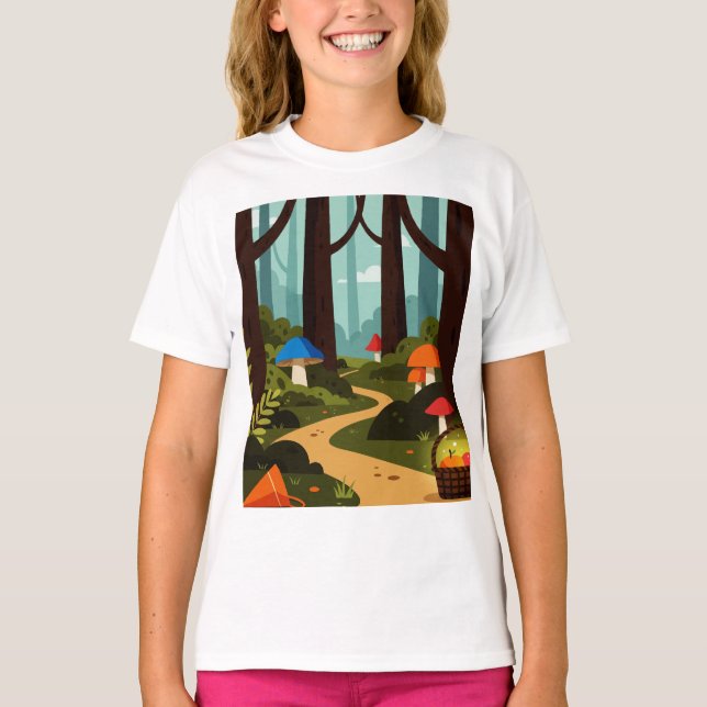En fantasisk skogsscen t shirt (Framsida)