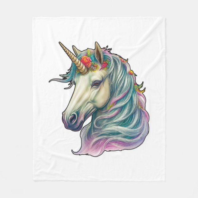 En Fantastical Unicorn! Fleecefilt (Framsidan)