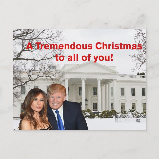 En fantastisk jul från Donald och Melania Helg Vykort (Framsida)
