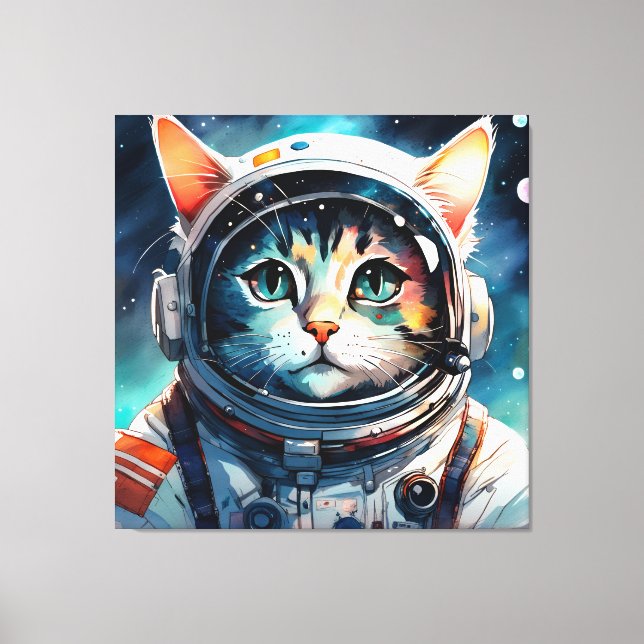 En fantastisk kattastronaut canvastryck (Framsida)