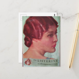 En fantastisk kvinna från 1930 med rött hår collag vykort
