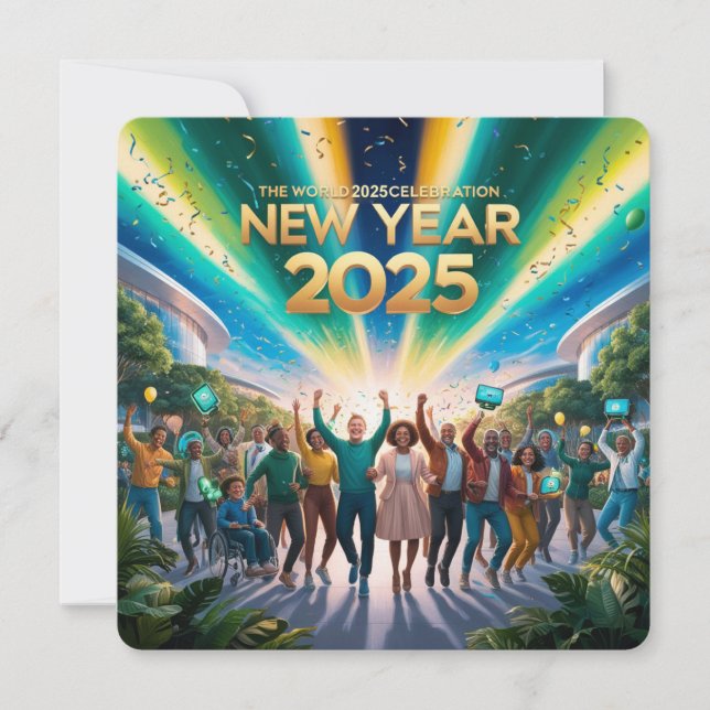 En fantastisk nyårshälsning 2025 julkort (Framsida)
