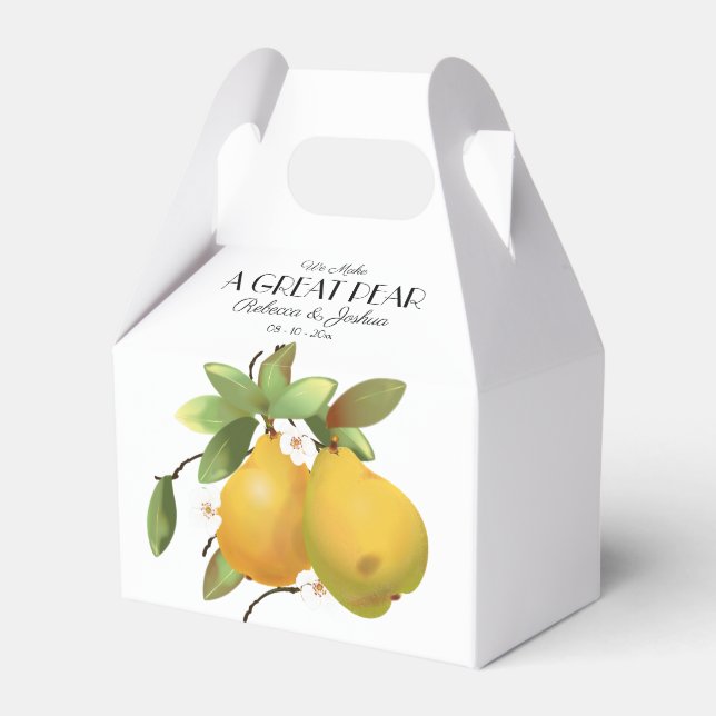 En fantastisk päronbröllopsfavor presentaskar (Framsidan Sidan)
